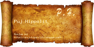 Puj Hippolit névjegykártya
